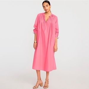 J.Crew Cotton poplin tunic midi dress, pink size M/L